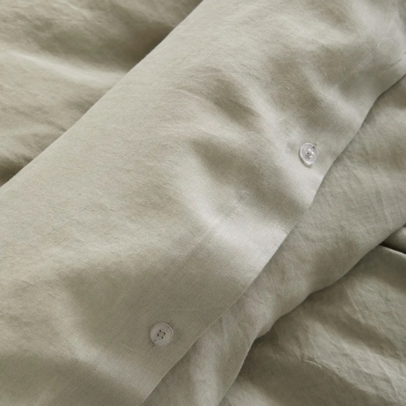 NWT Quince European Linen King Duvet Cover in Willowleaf - Picture 5 of 6